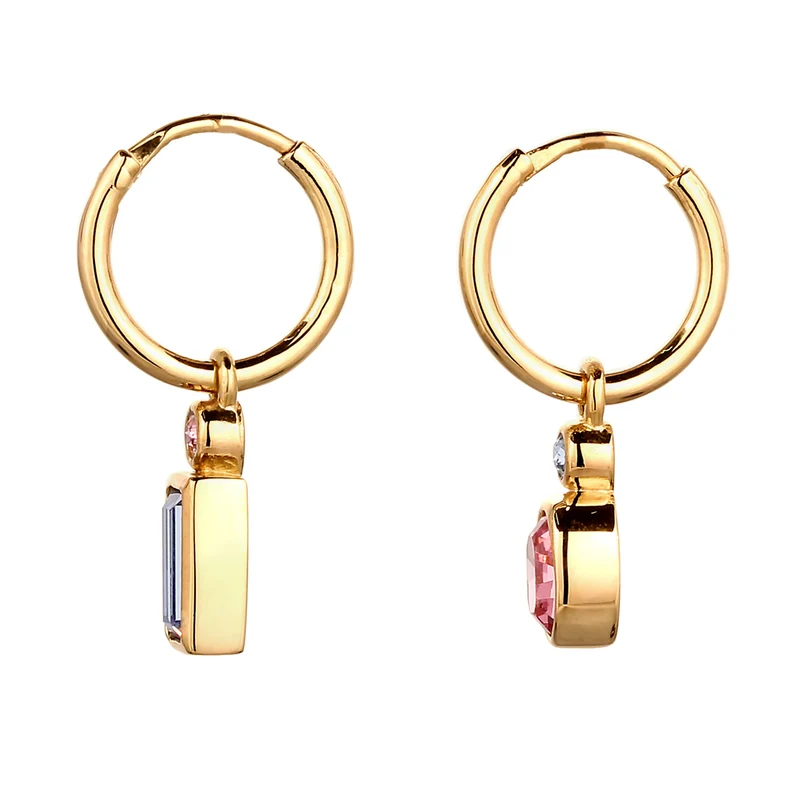 Creolen | Mit Kristallen von Swarovski® (Pink & Blau)
