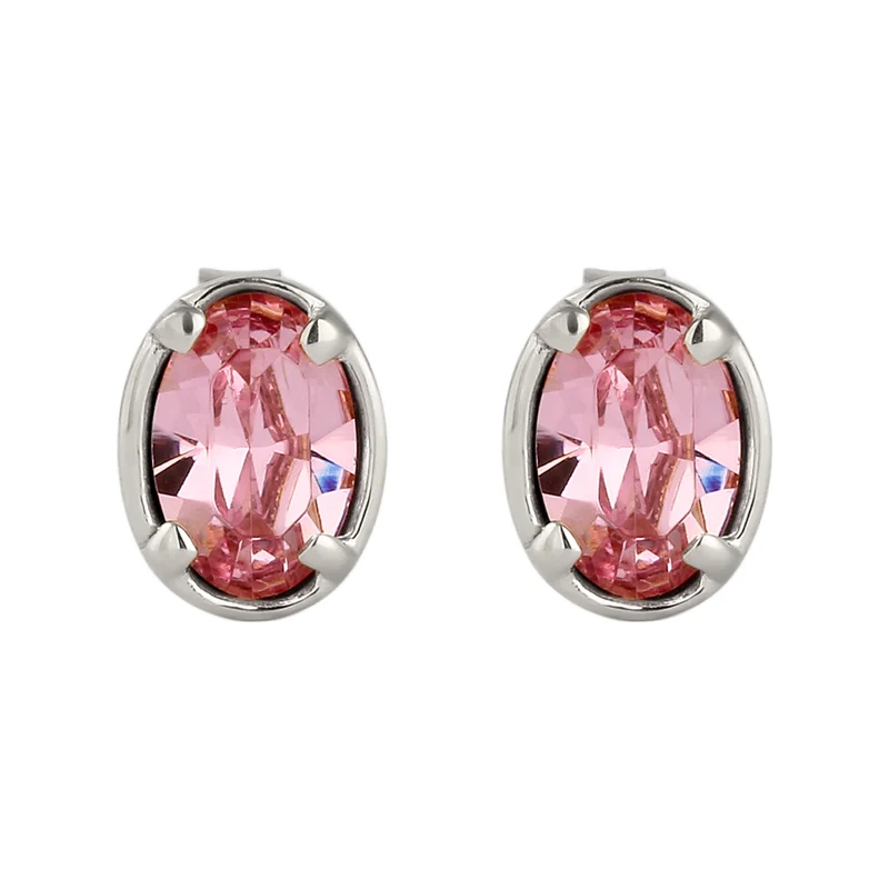 Ohrstecker Oval | Mit Kristallen von Swarovski® (Pink)
