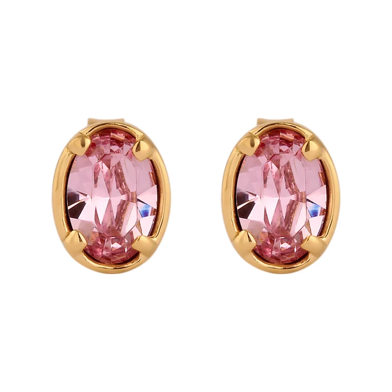 Ohrstecker Oval | Mit Kristallen von Swarovski® (Pink)