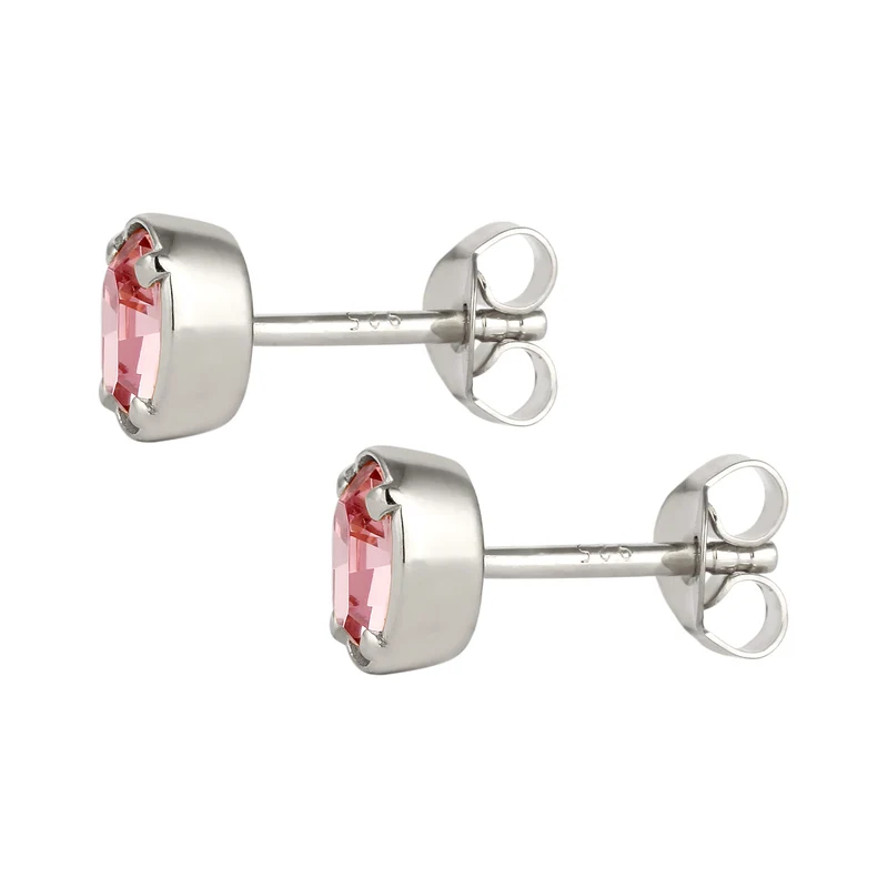 Ohrstecker Oval | Mit Kristallen von Swarovski® (Pink)