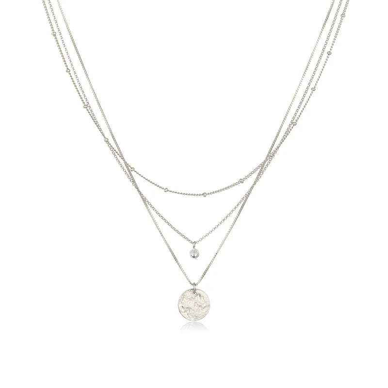 Layerkette Plättchen | Mit Kristallen von Swarovski® (Weiß)