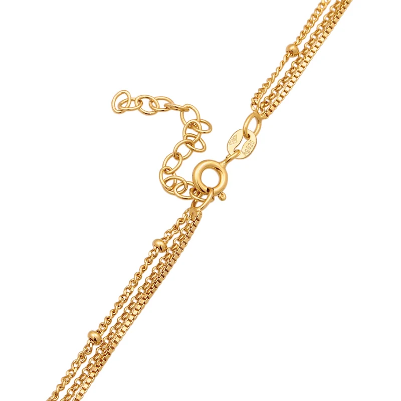 Layerkette Plättchen | Mit Kristallen von Swarovski® (Weiß)