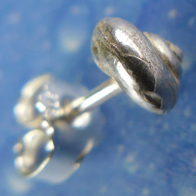 Ohrstecker Schnecke Silber Knopf s