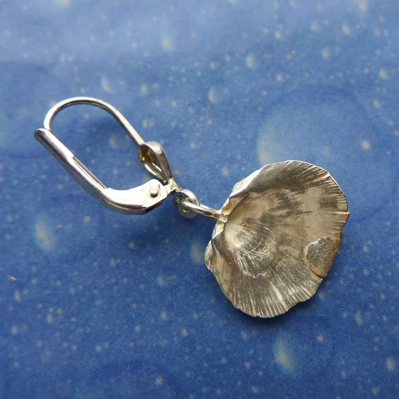 Ohrringe Silber Blatt Muschel Ohrhänger