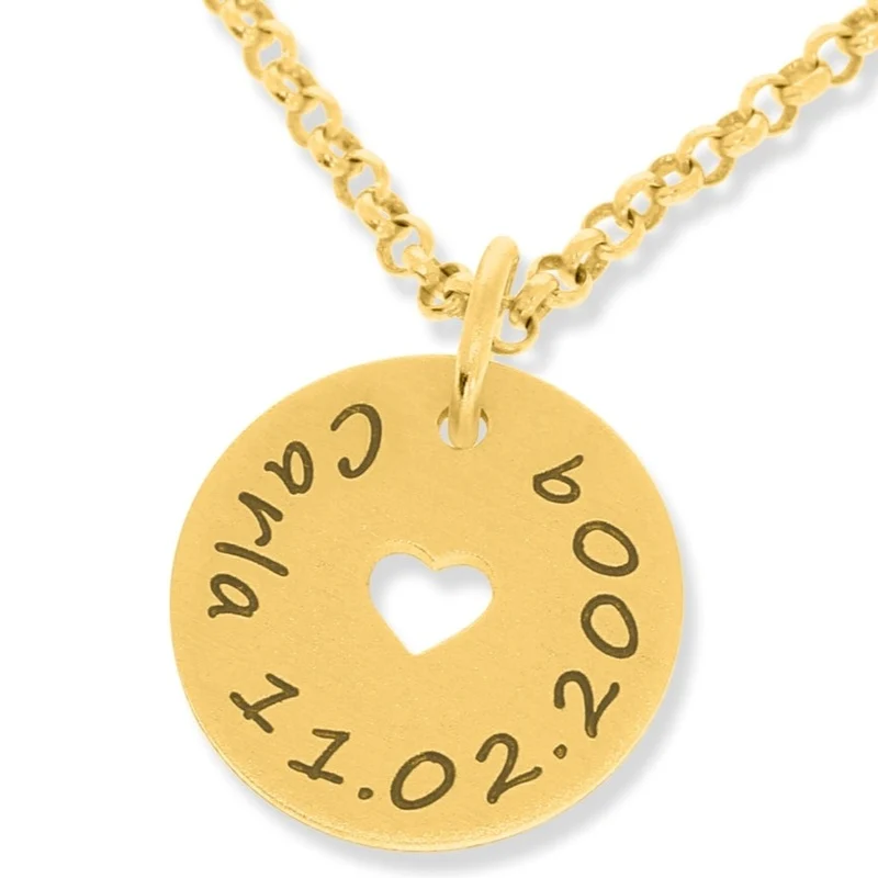 NAMENKETTE MIT GRAVUR GOLD HALSKETTE PERSONALISERT FILIGRANE DAMEN HALSKETTE