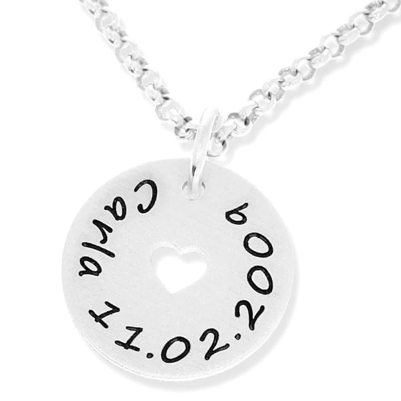 KETTE MIT GRAVUR 925 STERLING SILBER NAMENSKETTE HERZ HALSKETTE MAMA MUTTER