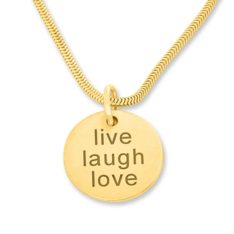HALSKETTE MIT ANHÄNGER MIT GRAVUR GOLD SCHMUCK 925 SILBER VERGOLDET EIGENE WORTE