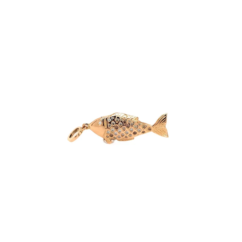 Schmuckanhänger Fisch Roségold 750 mit Brillanten