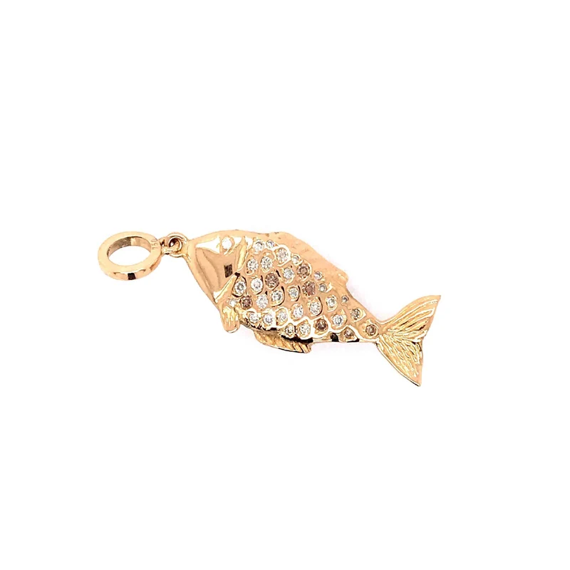 Schmuckanhänger Fisch Roségold 750 mit Brillanten