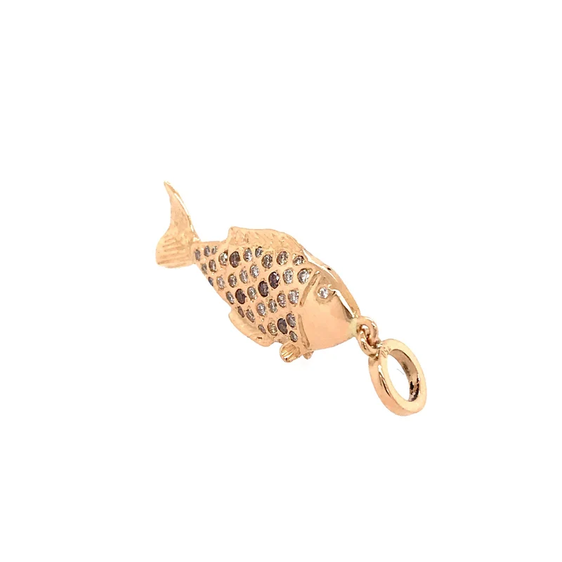 Schmuckanhänger Fisch Roségold 750 mit Brillanten