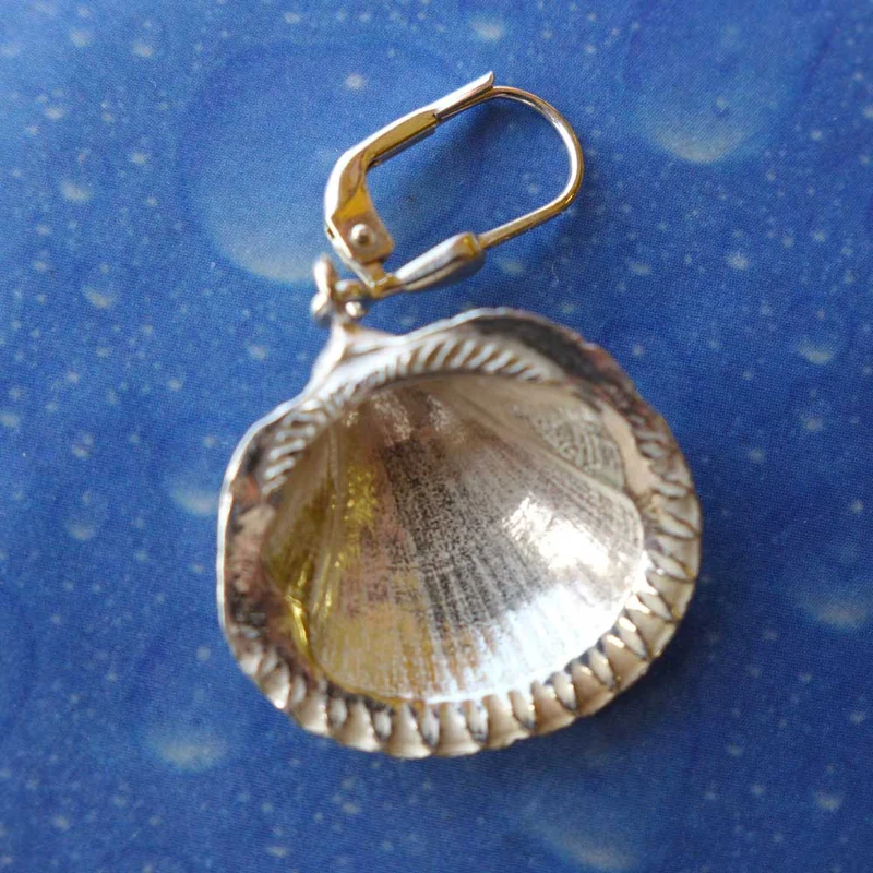 Ohrringe Muschel Silber Kamm bs
