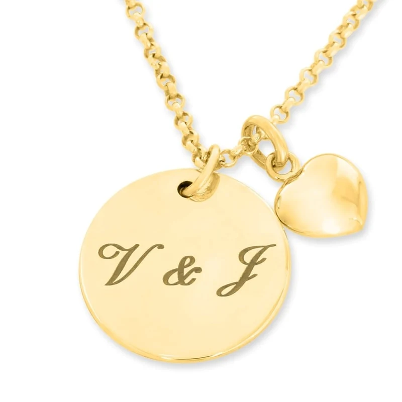 SCHMUCK FÜR FRAUEN HERZ KETTE MIT GRAVUR GOLD HALSKETTE DAMEN GESCHENK MUTTER MAMA OMA