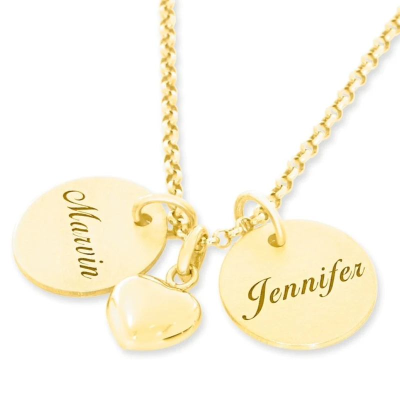 EXCLUSIVE KETTE MIT GRAVUR NAMENSKETTE 925 STERLING SILBER VERGOLDET DAMEN HALSKETTE NAMEN