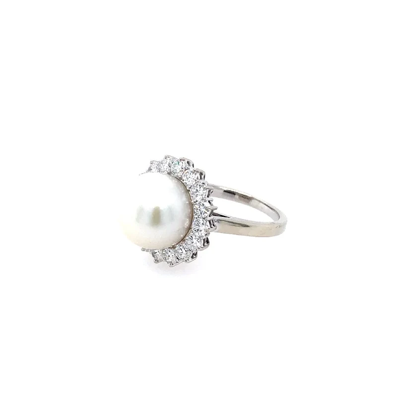 Ring Weissgold 750 mit Perle & Brillanten
