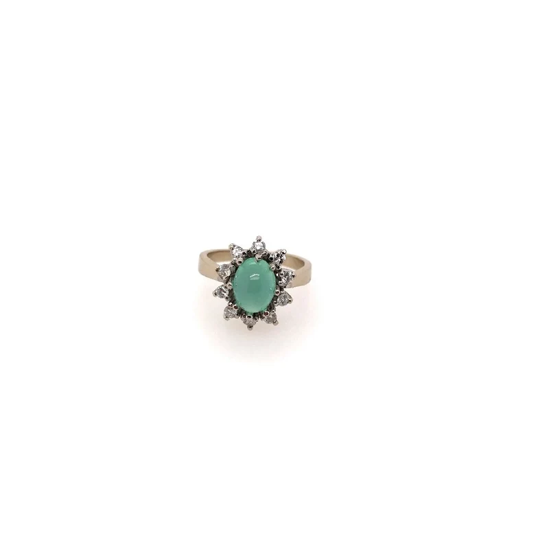 Ring Weissgold 585 mit Calcedon & Brillanten