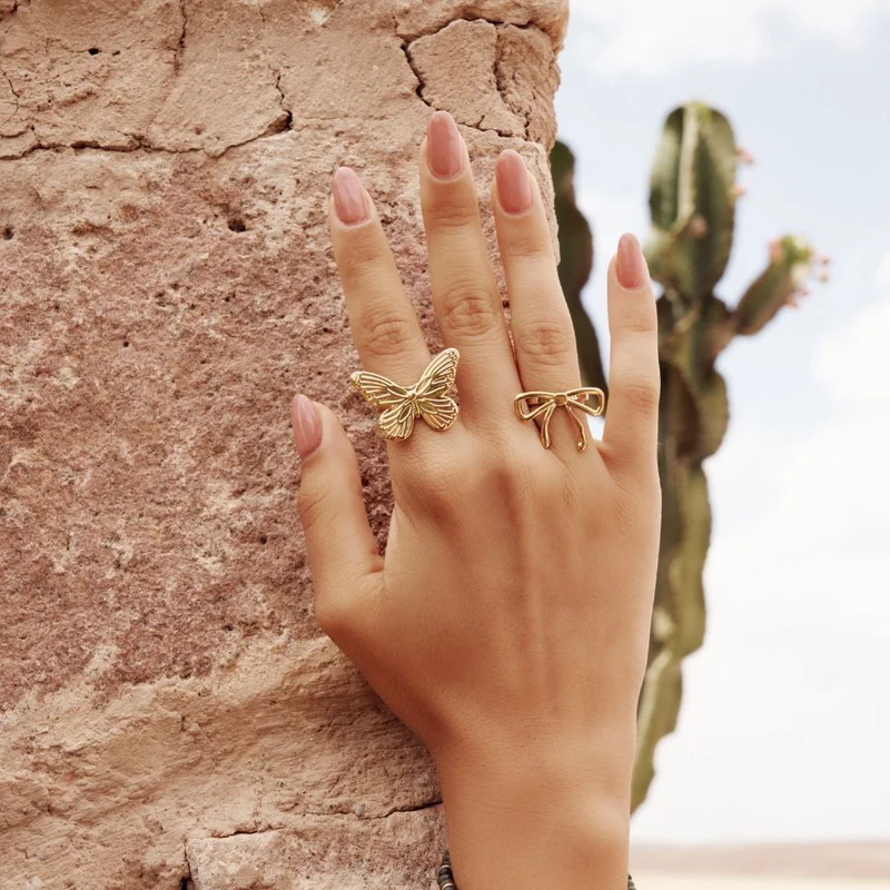Butterfly Vibes Ring 14K Vergoldet