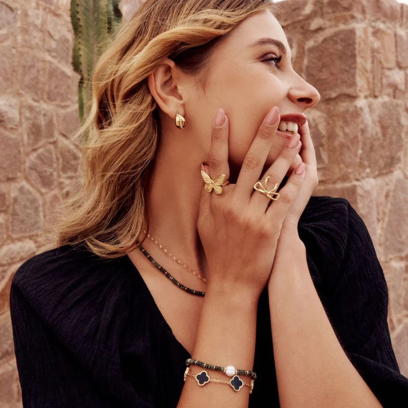 Butterfly Vibes Ring 14K Vergoldet