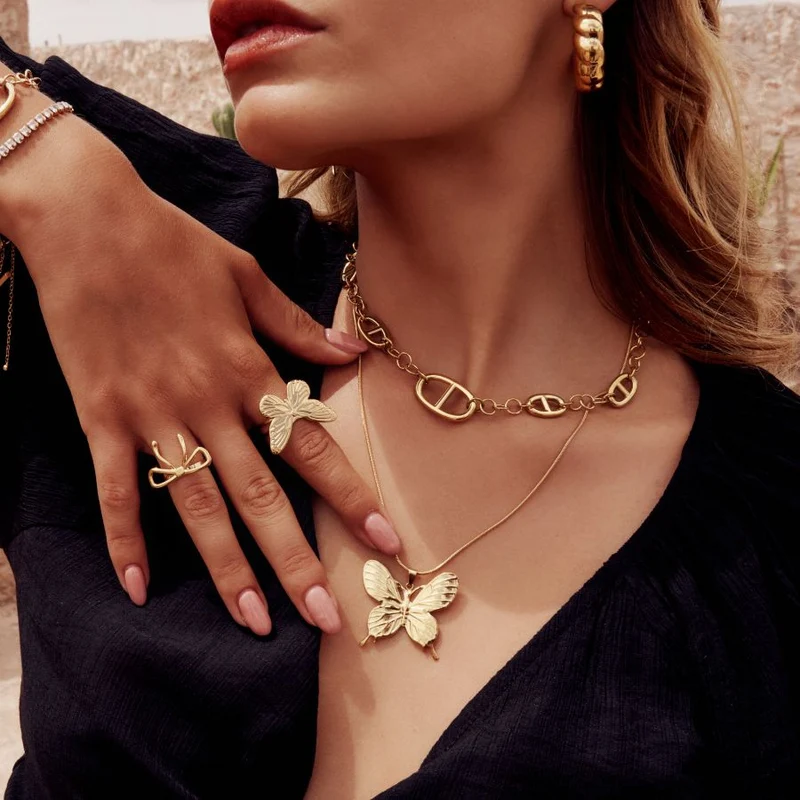 Butterfly Vibes Ring 14K Vergoldet