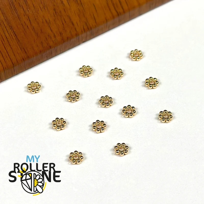 Vergoldete Edelstahl-Blumen-Abstandshalterperlen