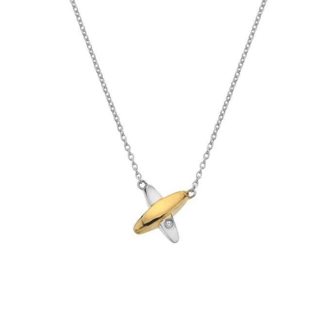Silver & Gold Coupled Two Tone Necklace