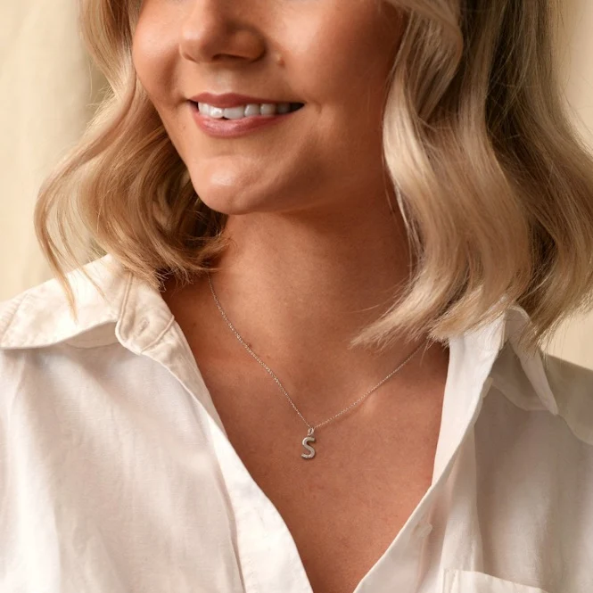 Silver S Micro Pendant Necklace