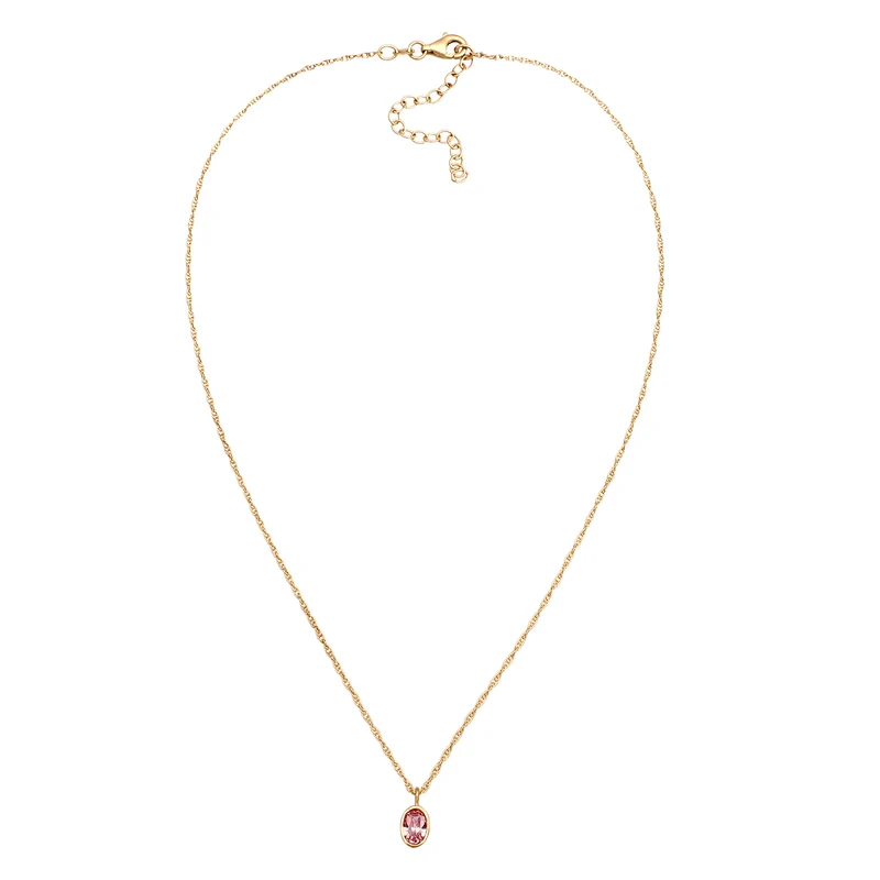 Halskette Oval | Mit Kristallen von Swarovski®(Rosa)