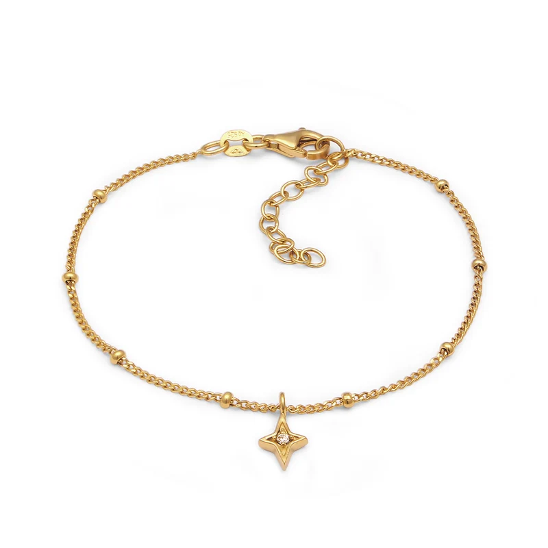Kugel-Armband Stern Anhänger | Mit Kristallen von Swarovski® (Weiß)