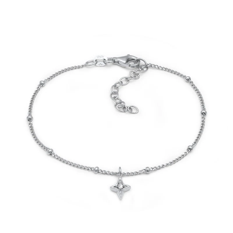 Kugel-Armband Stern Anhänger | Mit Kristallen von Swarovski® (Weiß)