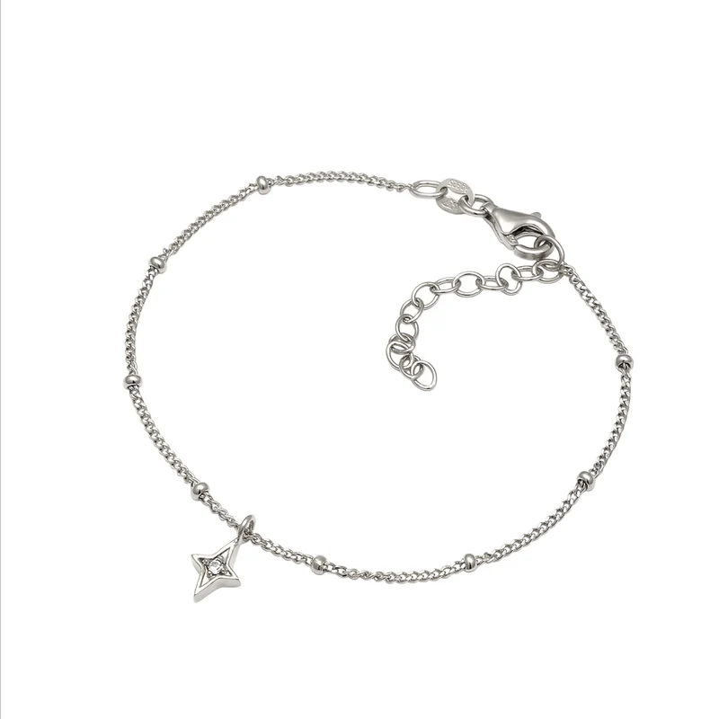 Kugel-Armband Stern Anhänger | Mit Kristallen von Swarovski® (Weiß)