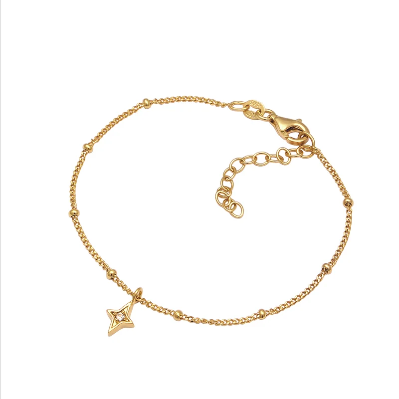 Kugel-Armband Stern Anhänger | Mit Kristallen von Swarovski® (Weiß)