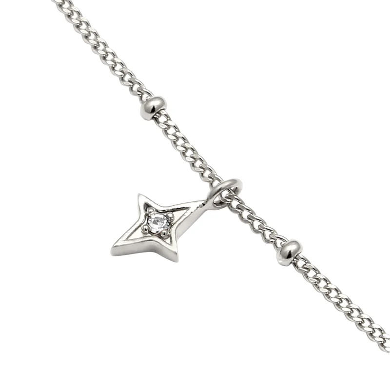 Kugel-Armband Stern Anhänger | Mit Kristallen von Swarovski® (Weiß)