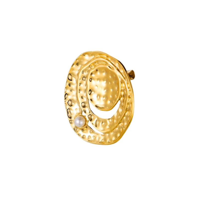 Meltdown Pearl Brosche 14K Vergoldet