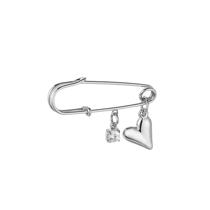 Heart Stone Brosche 14K Vergoldet