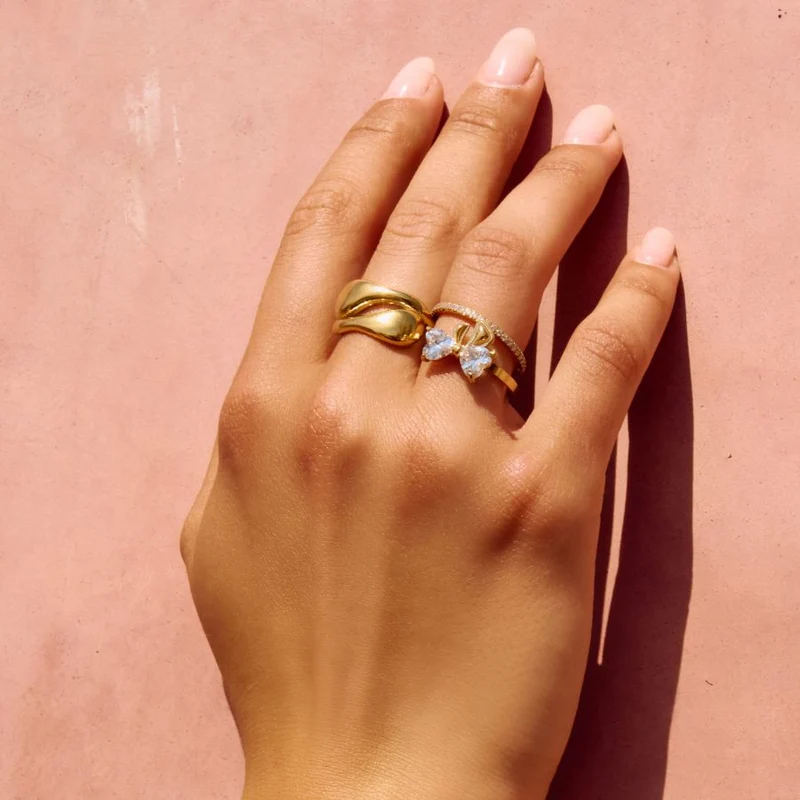Elegance Ribbon Ring 14K Vergoldet