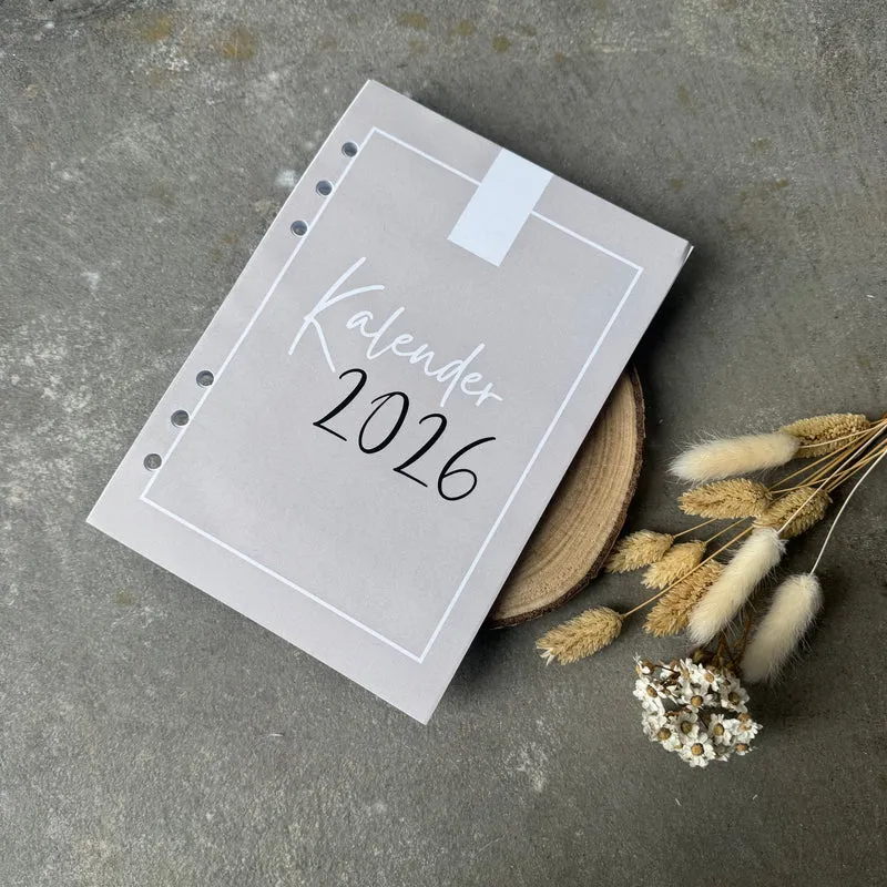 Kalender 2026 Einlagen A5 gelocht