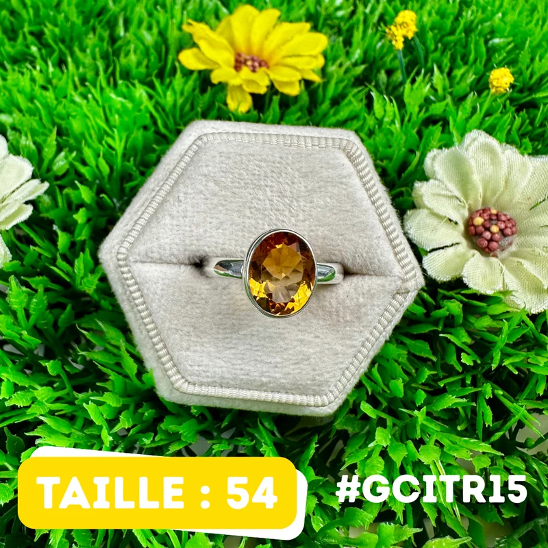 Citrinring aus 925er Sterlingsilber #GCITR15