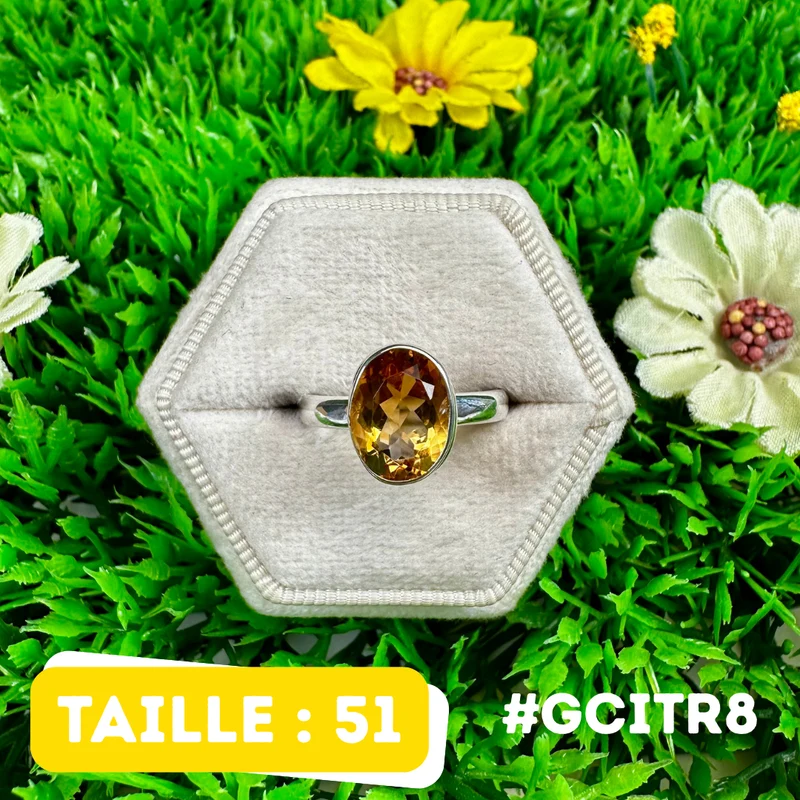 Citrinring aus 925er Sterlingsilber #GCITR8