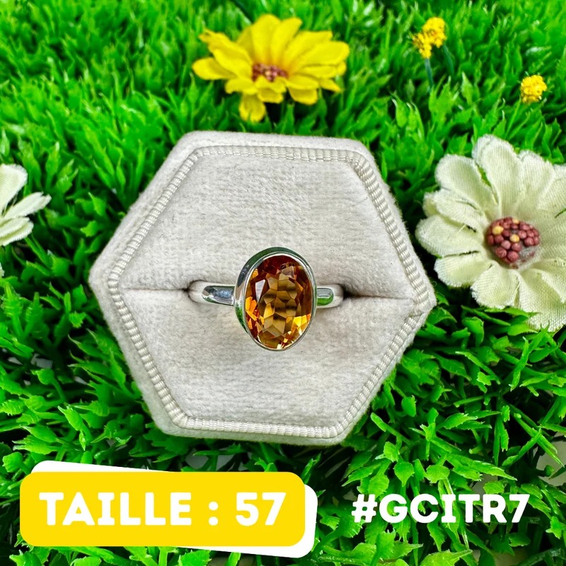 Citrinring aus 925er Sterlingsilber #GCITR7