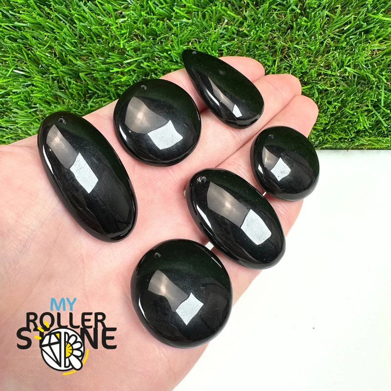 Schwarzer Obsidian-Anhänger (5A) für Piercings