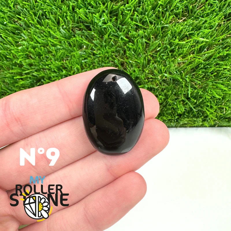 Schwarzer Obsidian-Anhänger (5A) für Piercings