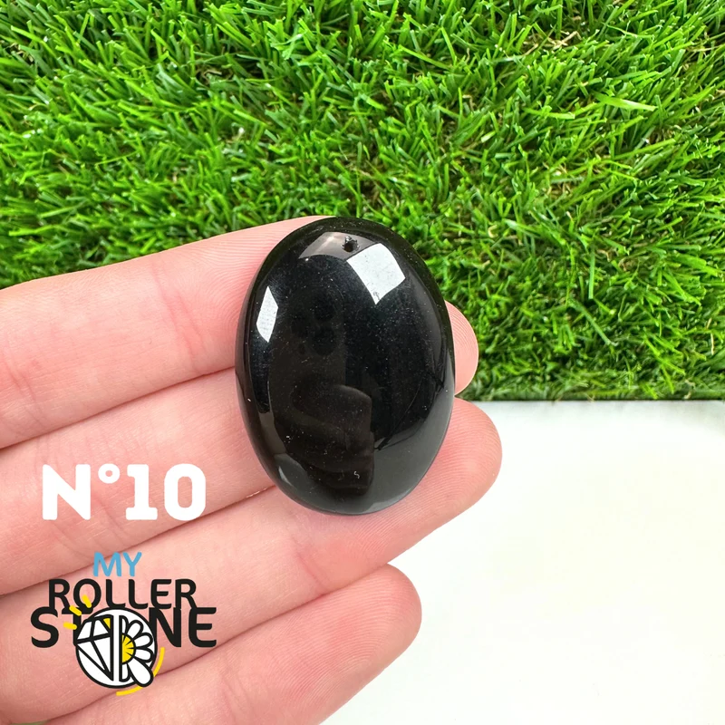 Schwarzer Obsidian-Anhänger (5A) für Piercings
