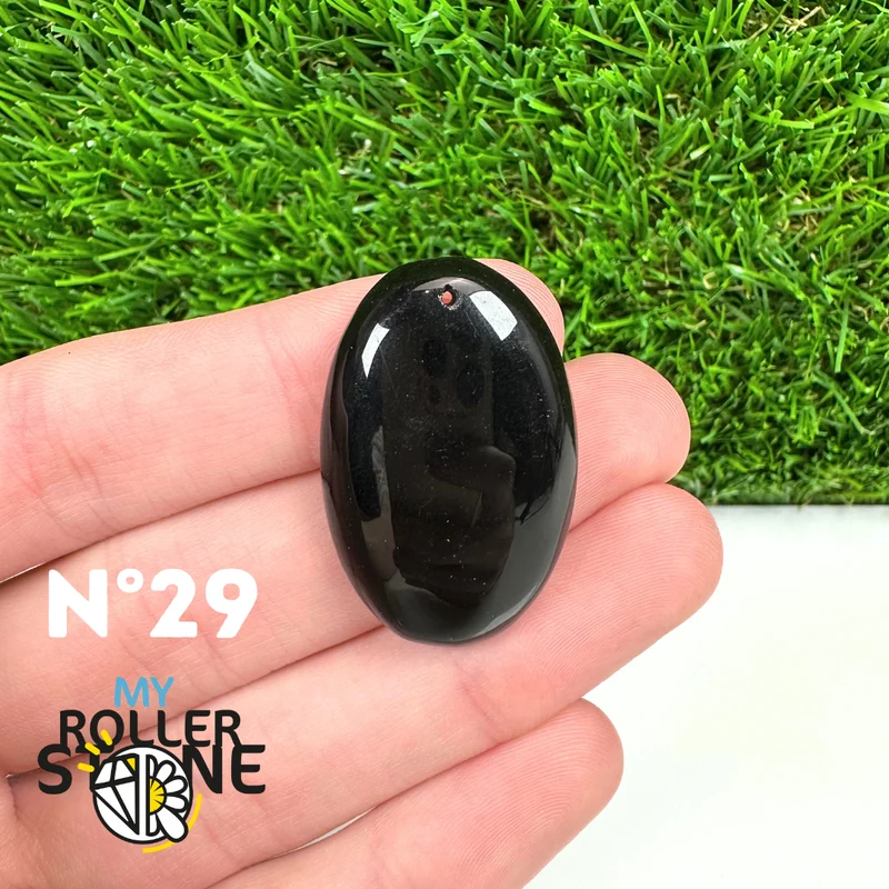 Schwarzer Obsidian-Anhänger (5A) für Piercings
