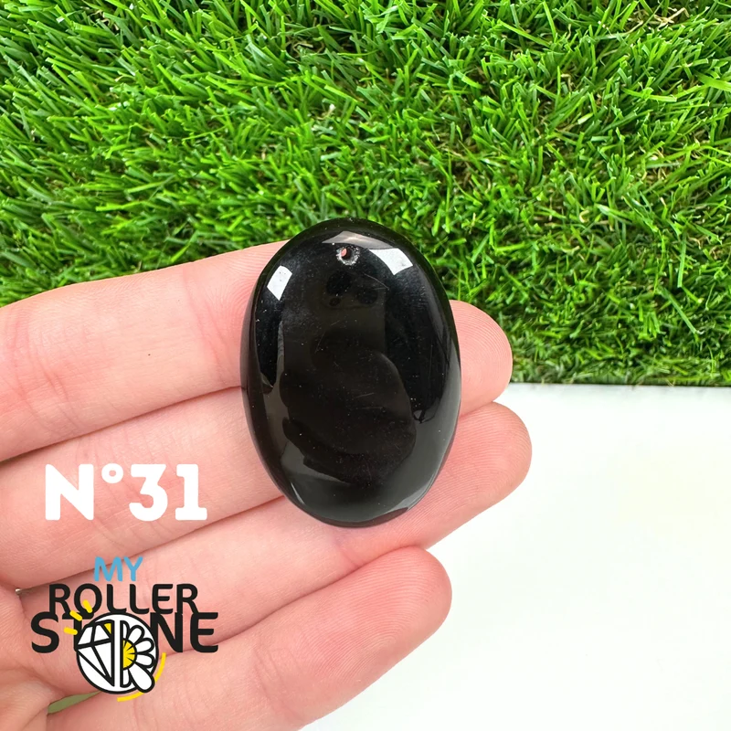Schwarzer Obsidian-Anhänger (5A) für Piercings