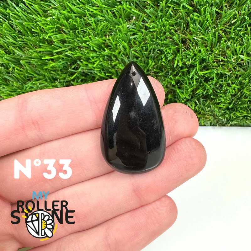 Schwarzer Obsidian-Anhänger (5A) für Piercings