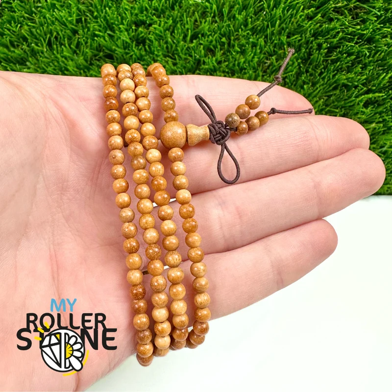 Sandelholz-Mala 4 mm, 208 Perlen