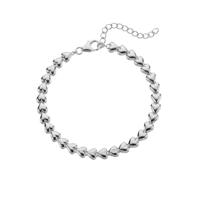 Silver Serenity Heart Bracelet