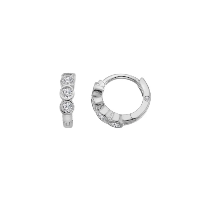 Silver Tender Huggie Earrings