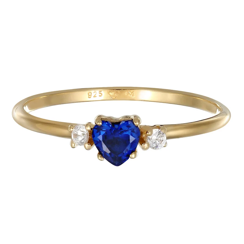 Verlobungsring Herz | Zirkonia (Blau)
