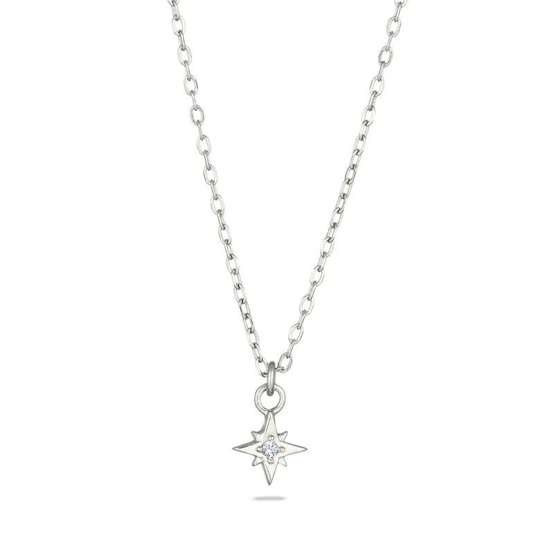 Halskette Stern | Mit Kristallen von Swarovski® (Weiß)