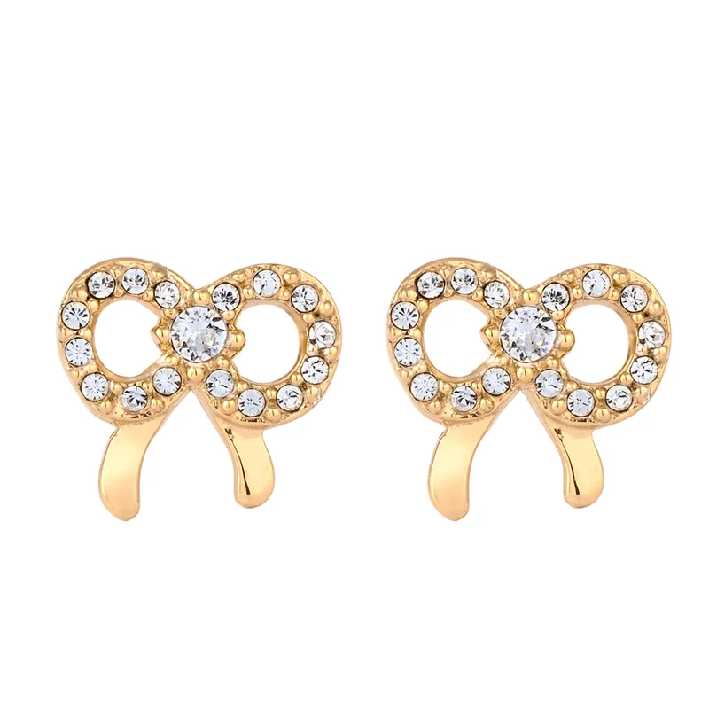 Ohrstecker Schleife | Mit Kristallen von Swarovski® (Weiß)